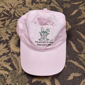 Vtg Y2K It's Happy Bunny Jim Benton Not Fair To You How Cool I Am Hat Pink New